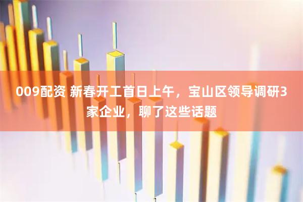 009配资 新春开工首日上午，宝山区领导调研3家企业，聊了这些话题